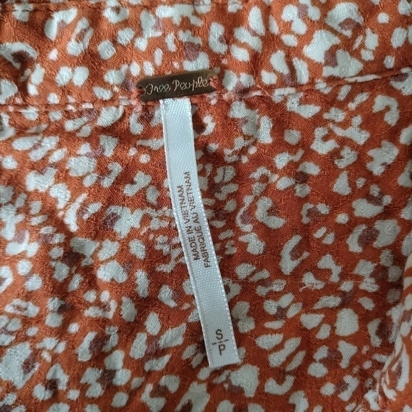 Free People Rust Combo Celia Blouse size S - Picture 8 of 12